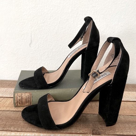 Steve Madden Shoes - Steve Madden 4inch Black Suede Heel Sandal 6